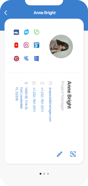 Send messages, send e-mails or call in seconds.